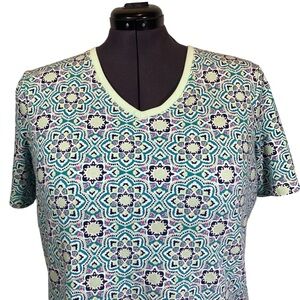 Kim Rogers women's plus size XXL teal green short sleeve classic tee 100% cotton